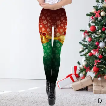 Ženy Vianočné Legíny Vytlačené Tvárny pančuchové Nohavice Jóga Nohavice Sobov Nohavice Santa Bežné pre Beh Vianočné Športové Dámske Zimné
