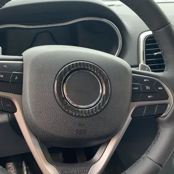 Carbon Fiber Volante Vozidla Centrum Dekorácie Krúžok Nálepky Na Jeep Grand Cherokee + Interiéru Auta Príslušenstvo Nové