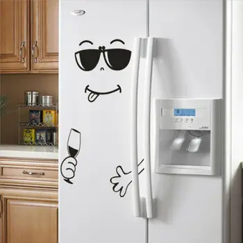 Smiley Kühlschrank Aufkleber Vinyl Wandaufkleber für Kühlschrank Küche Zlé