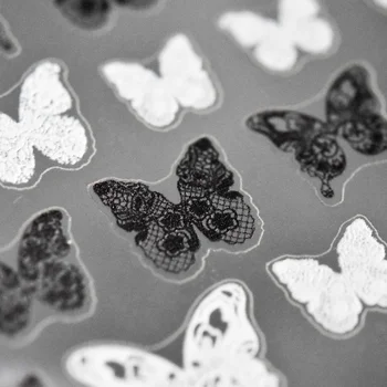 1 List Čipky Motýľ Dizajnér na Nechty, Nálepky Japonský Štýl Plastický 5d Sexy Motýle Obtlačky samolepiace Nechty Decoraciones