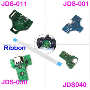 10PCS veľa JDS-001 JDS-011 JDS-030 JDS-040 USB Nabíjací Port Doska + 12/14 pinový plochý Kábel Pre PS4 Ovládači DualShock 4