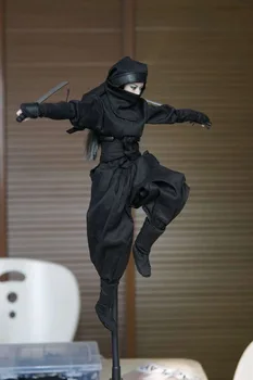 TDA-04 Na Sklade 1/6 Rozsahu Ženské Oblečenie Set Príslušenstva Samuraj, Ninja Vyhovovali Nastaviť, Čierna/Biela Farba Modelu pre 12