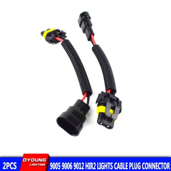 Automobilový Drôty 9005 HB3 H10 9006 HB4 9012 HIR2 Svetlo Linky Zapojte Konektor Pre Halogénové HID XENON LED Svetlometov do HMLY Lampa 2 ks
