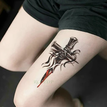 Nepremokavé Dočasné Tetovanie Nálepka kríž lano viazaná na nechty, Tatto na Nohu, Rameno Späť Tattos Flash Tetovanie Falošné Tetovanie pre Mužov, Ženy