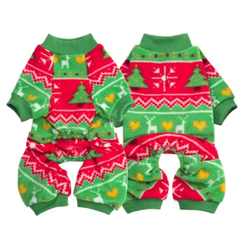 Vianočné Oblečenie pre psy, Roztomilý Elk Tlač Teplý Pes Pyžamo Zimné Šteňa Pet Štyri-legged Jumpsuit Pre Pes Čivava Yorkies Oblečenie