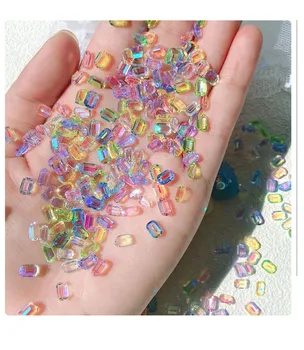 100ks Živice Crystal Aurora Osemhranné Nechtov Šperky Kamienky na Nechty Umenie Dekorácie so Všetkými Nechtov Drahokamy Pre Ženy, Dievčatá