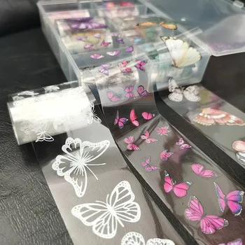 Butterfly Design Nail Art Nálepky Na Nechty, Obtisky Farebné Nechty Transfer Fólie Ženy, Dievčatá Nechty Dekorácie-Nálepky