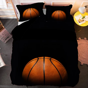 3D Basketbal V Diere Cumlík Deka Perinu Nastaviť Jeden Kráľ, Kráľovná posteľná bielizeň Sady Pre Chlapcov Mužov Euro Veľkosť Obliečky
