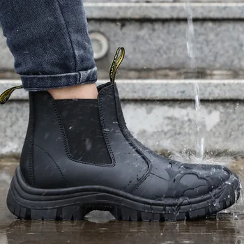 Vysoká kvalita mužov veľká veľkosť módne bezpečnosti topánky steel toe cap pracovná obuv pravej kože pracovník topánky na platforme security boot
