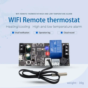 DC6-30V APP WIFI Remote Termostat Chladenia, Vykurovania Regulátor Teploty Modul Vysoká/Nízka Teplota, Alarm NTC Snímač 24V