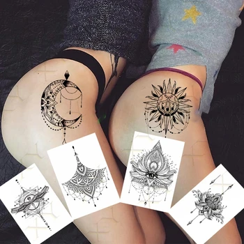 Nepremokavé Dočasné Tetovanie Nálepky Sexy Mesiac, Slnko Falošné Tatto Flash Tetovanie Tatouage Temporaire Nálepky Rameno Nohu Mužov Dievča Ženy