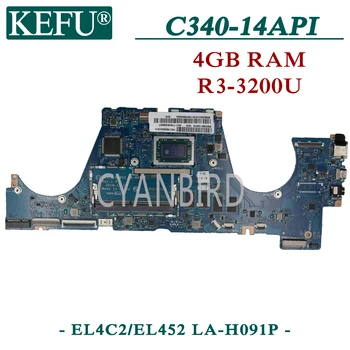 KEFU EL4C2/EL452 LA-H091P pôvodnej doske pre Lenovo C340-14API S540-14API FLEX-14API s 4G-RAM R3-3200U Notebook doska