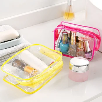 Ženy Transparentné PVC Nepremokavé tvoria Prípade Vaňa Kozmetické Tašky Cestovné Zips make-up Beauty Wash Organizátor Toaletná Skladovanie Auta