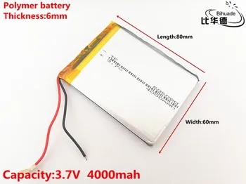 3.7 V,4000mAH,606080 Polymer lithium ion / Li-ion batéria pre HRAČKA,POWER BANKY,GPS,mp3,mp4
