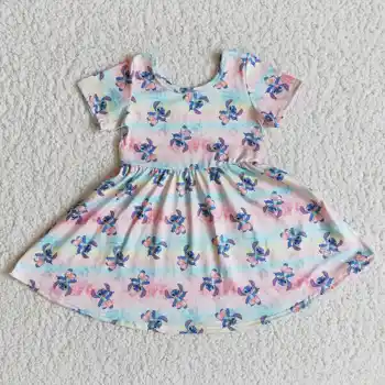 Deti šaty pre dievča narodeniny šaty dieťa dievča oblečenie na sklade detské letné šaty, krátky rukáv baby girl party šaty
