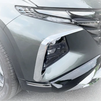 Pre Hyundai Tucson NX4 2021 2022 Predné Hmlové Svetlo Lampy Obočie Vietor Nôž Pásy Kryt Výbava ABS Chrome / Carbon Fiber Príslušenstvo